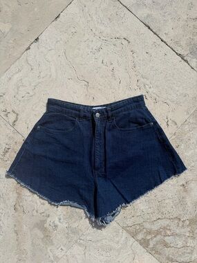 WeWoreWhat Denim Flare Bell Short in True Blue